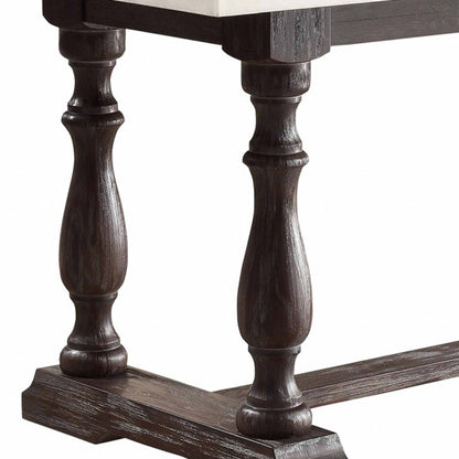 72" White and Gray Marble And Solid Wood Trestle Base Dining Table