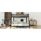 Metal Queen Over King Bunk Bed For Teens And Adults,Space-Saving Noise Reduced No Box Spring Needed, Black