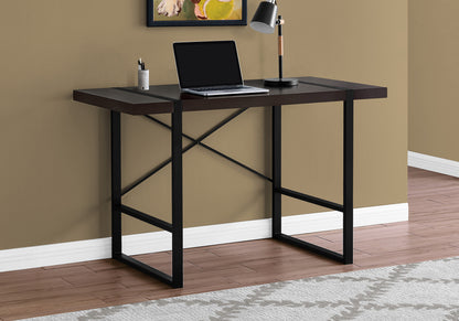 24" Dark Brown and Black Computer Desk