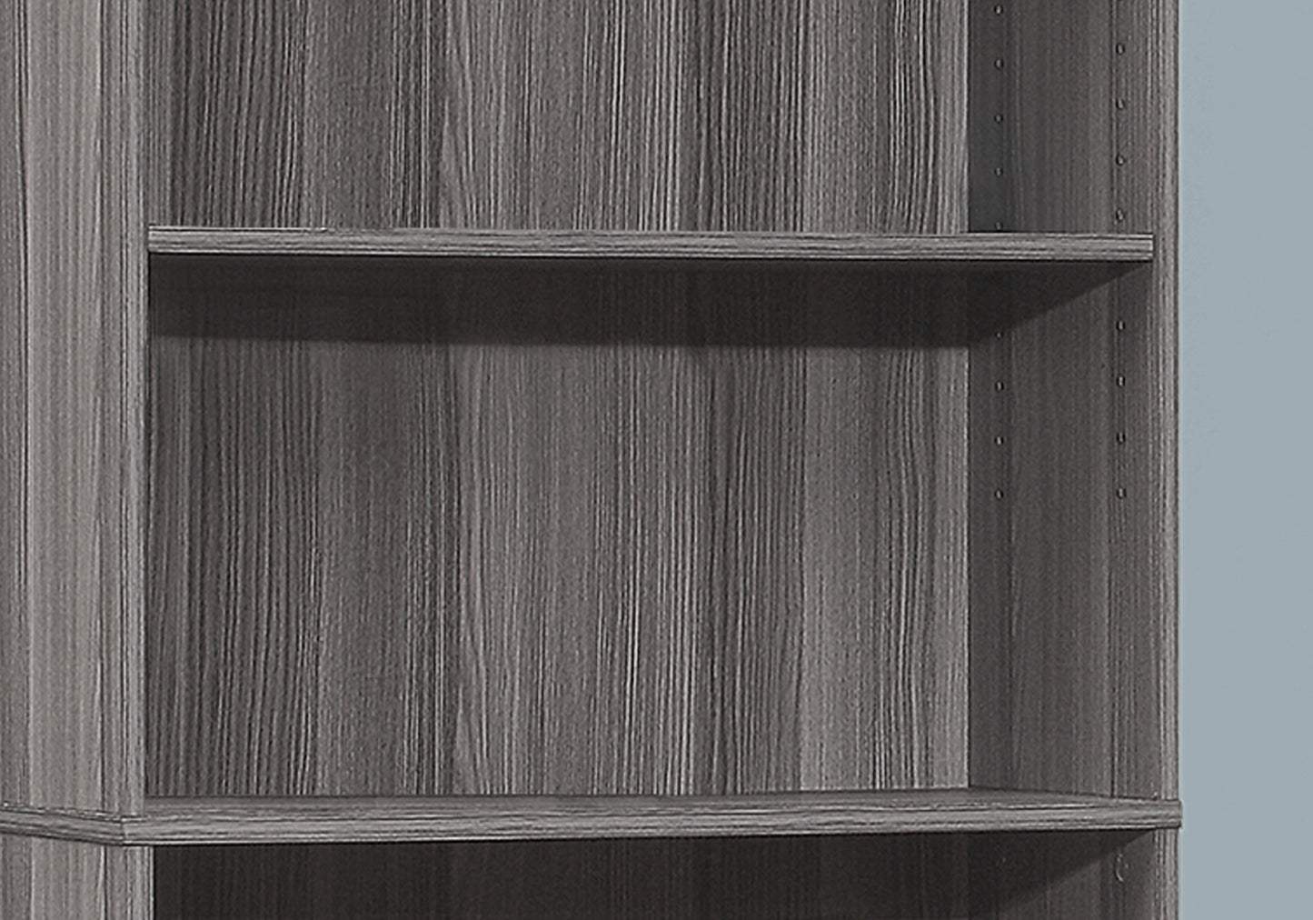 71" Gray Wood Adjustable Five Tier Bookcase