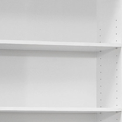 71" White Wood Adjustable Five Tier Bookcase