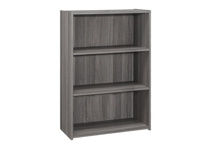 Gray Wood Adjustable Three Tier Bookcase