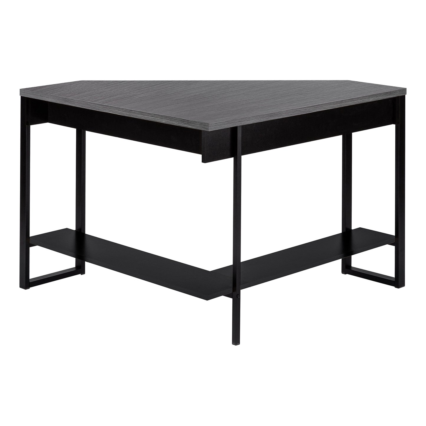 42" Gray and Black Corner Computer Desk