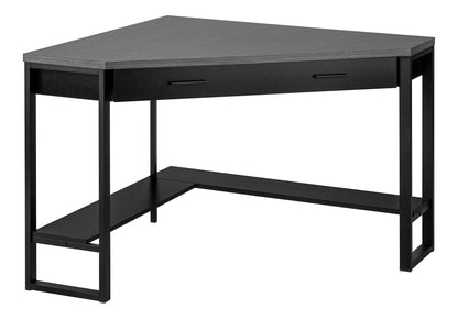 42" Gray and Black Corner Computer Desk