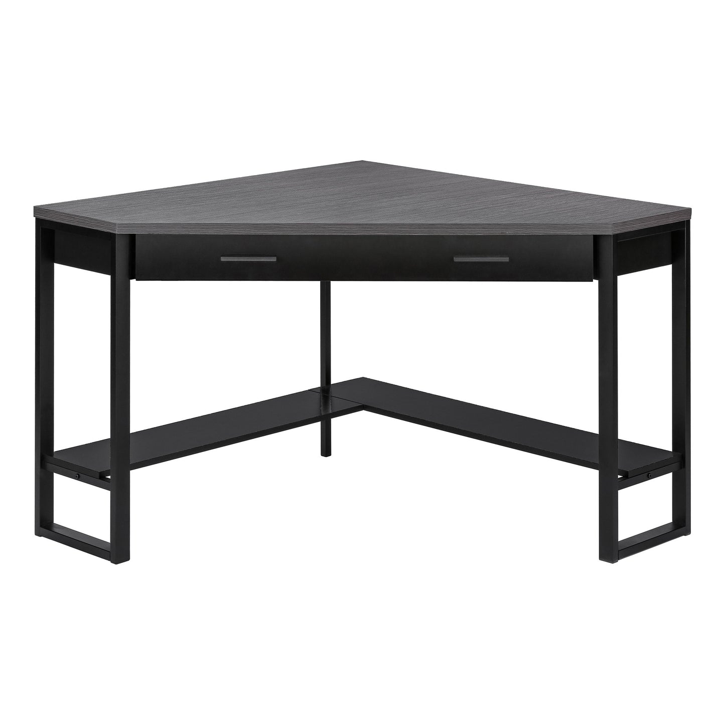 42" Gray and Black Corner Computer Desk