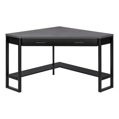 42" Gray and Black Corner Computer Desk
