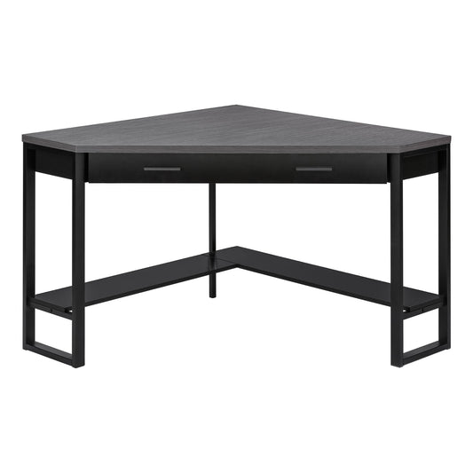 42" Gray and Black Corner Computer Desk