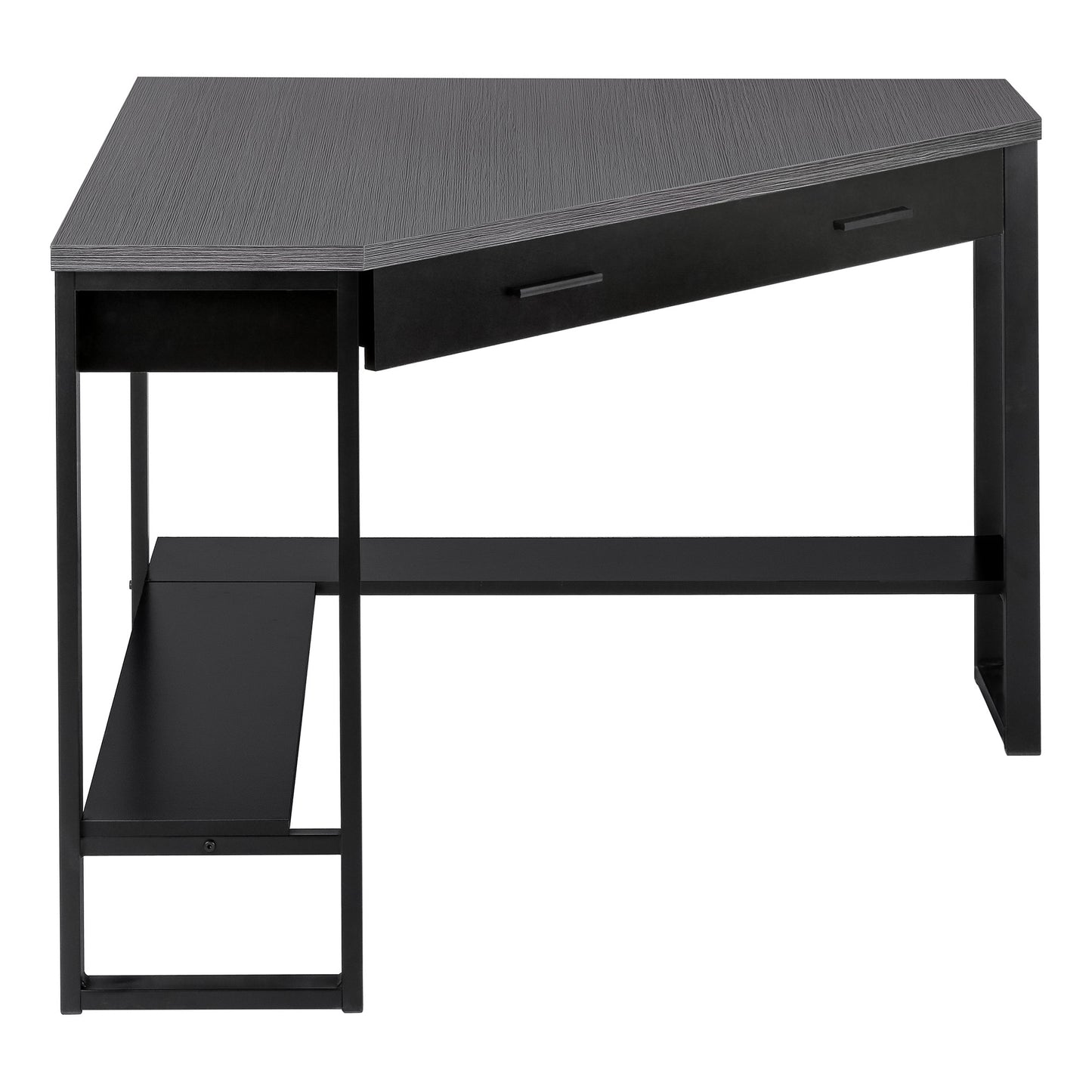 42" Gray and Black Corner Computer Desk