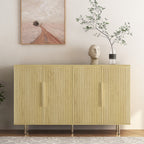 Wood Modern Buffet Cabinet With Storage, Fluted Sideboard Large Buffet With Adjustable Shelves, Credenza, Accent Cabinet Console Table