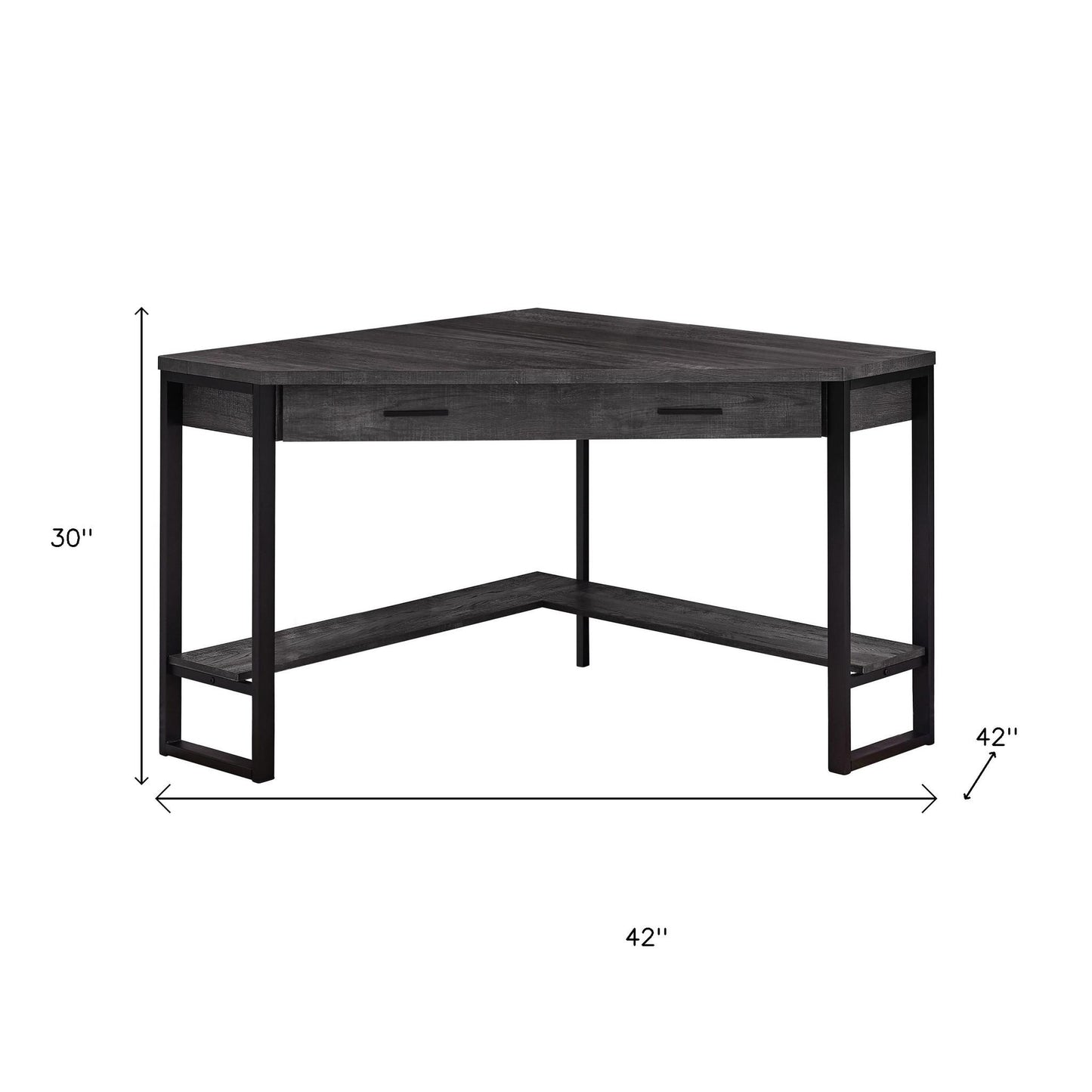 42" Black Corner Computer Desk