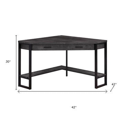 42" Black Corner Computer Desk