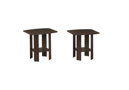 Set of Three 36" Brown Coffee Table With Shelf