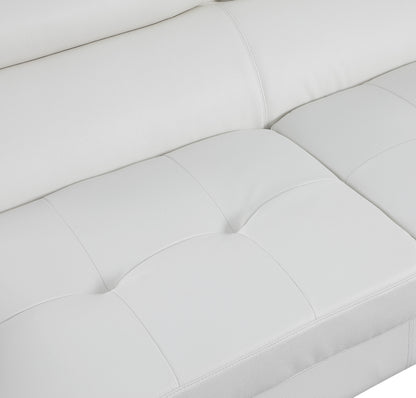 Gray Leather L Shaped Two Piece Corner Sectional