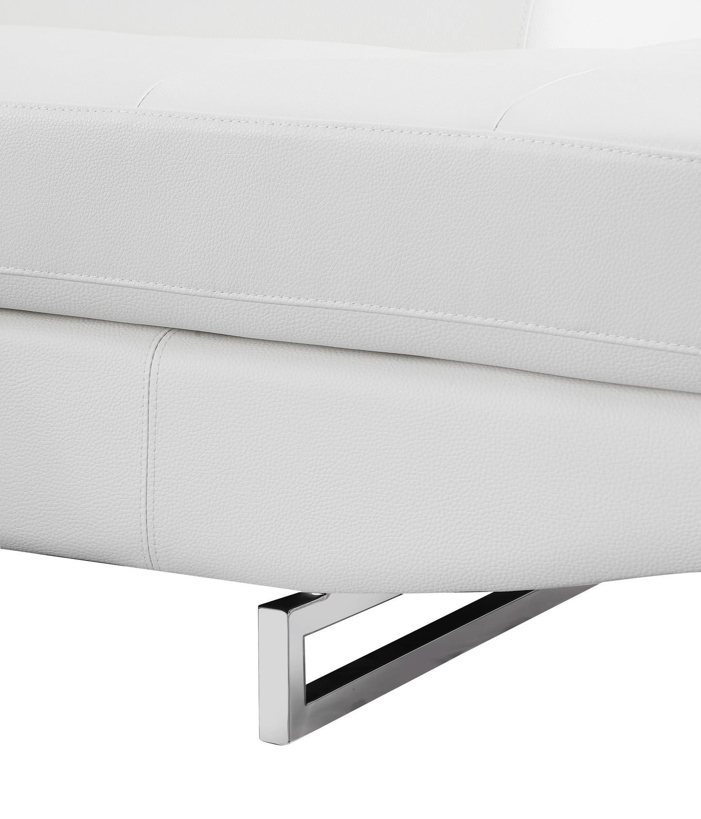 Gray Leather L Shaped Two Piece Corner Sectional