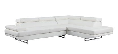 Gray Leather L Shaped Two Piece Corner Sectional