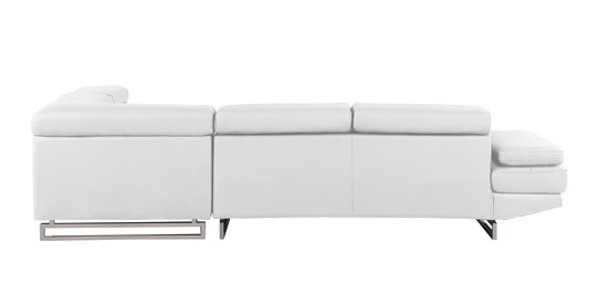 Gray Leather L Shaped Two Piece Corner Sectional