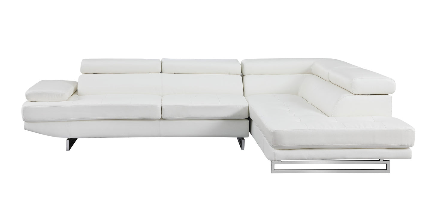 Gray Leather L Shaped Two Piece Corner Sectional