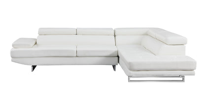 Gray Leather L Shaped Two Piece Corner Sectional