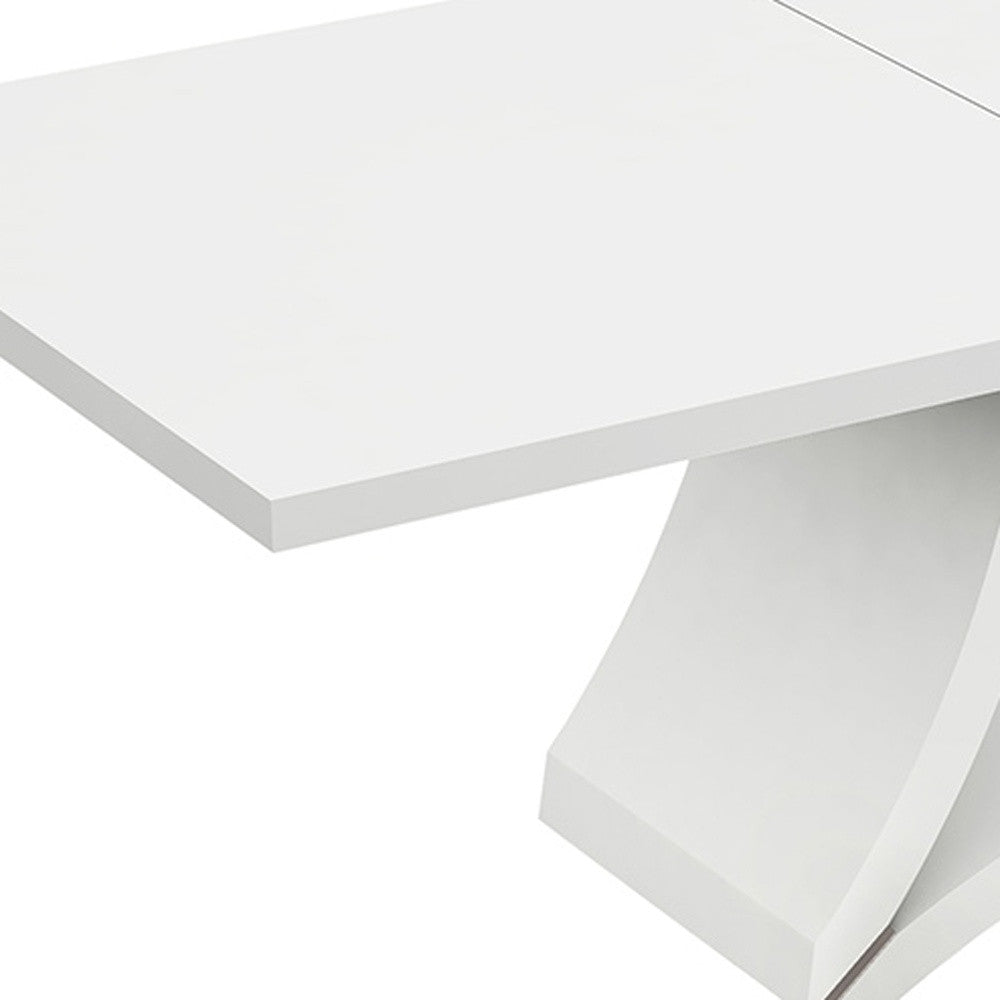 98" White Solid Manufactured Wood Dining Table