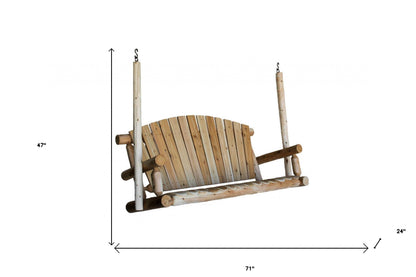 71" X 24" X 47"  Natural Wood Porch Swing