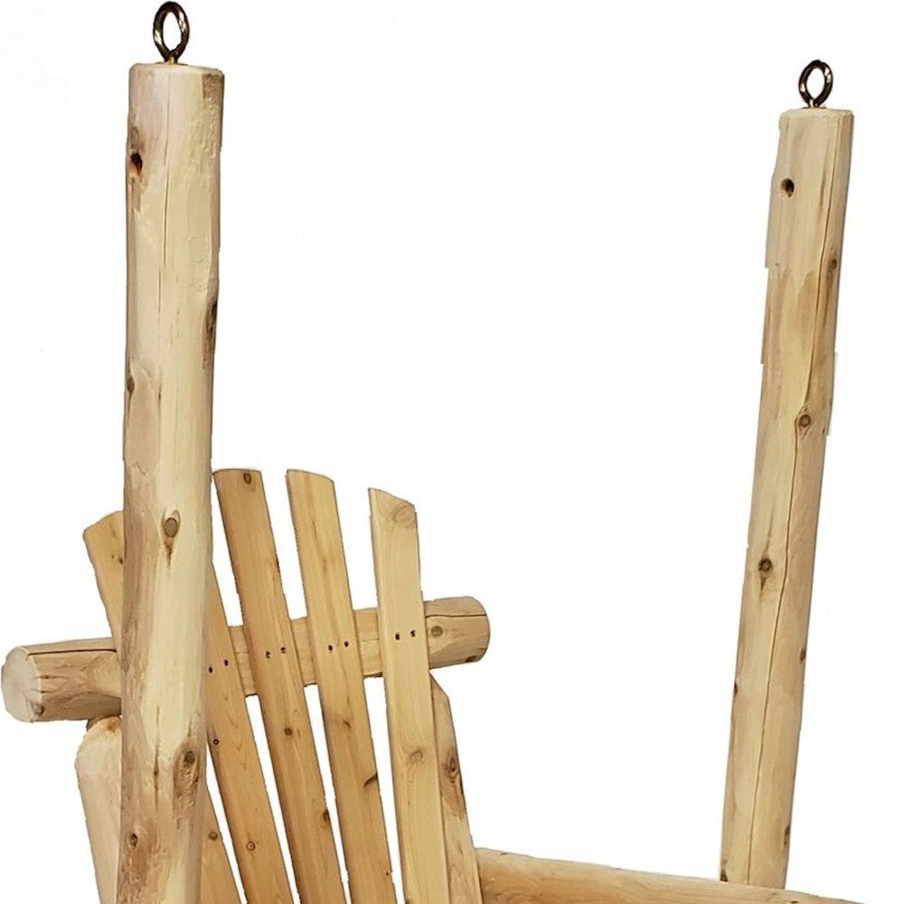 31" X 24" X 47"  Natural Wood Single Chair Porch Swing