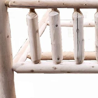 Natural Clear Finish Low Post Cedar Log Queen Bed