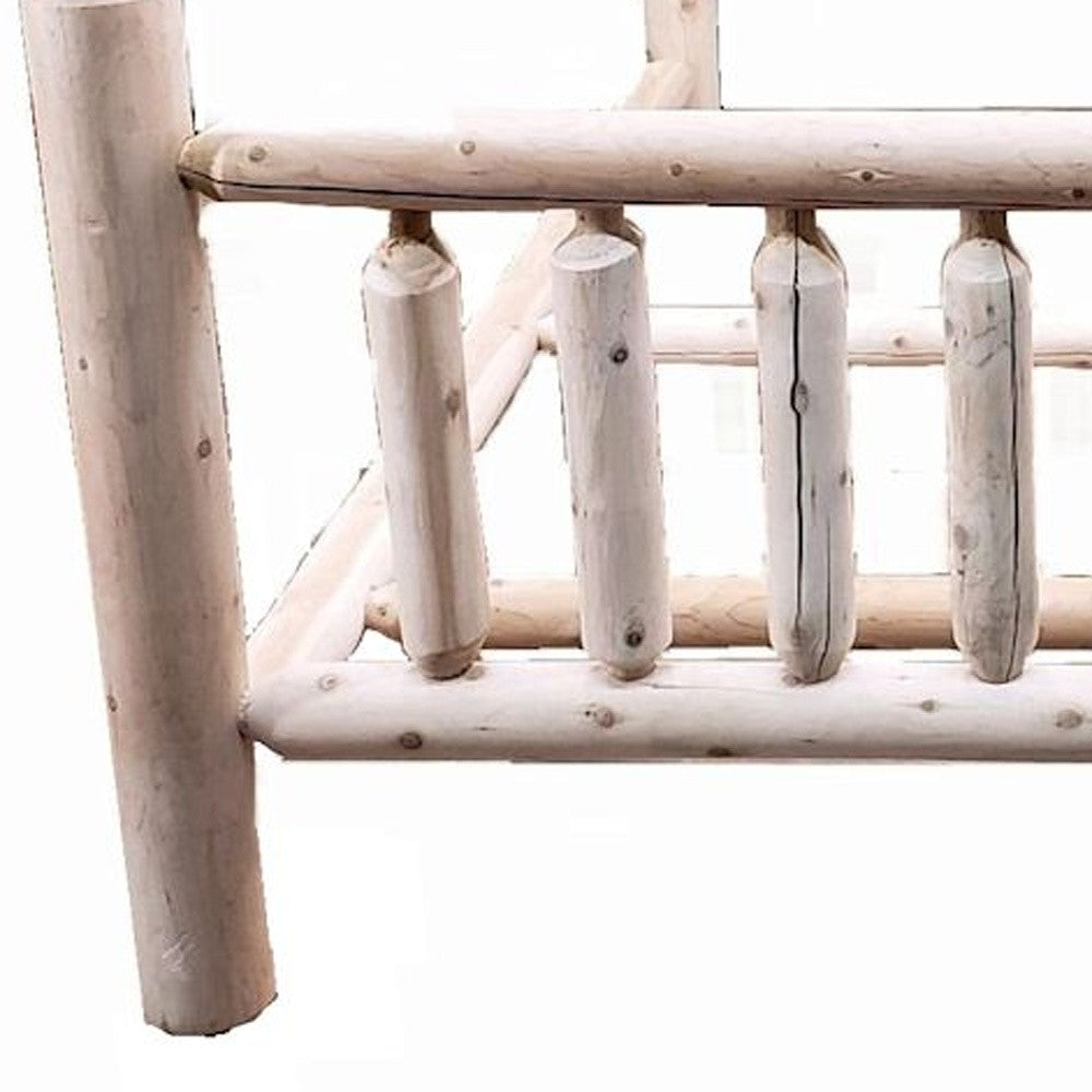 Natural Unfinished Low Post Cedar Log King Bed