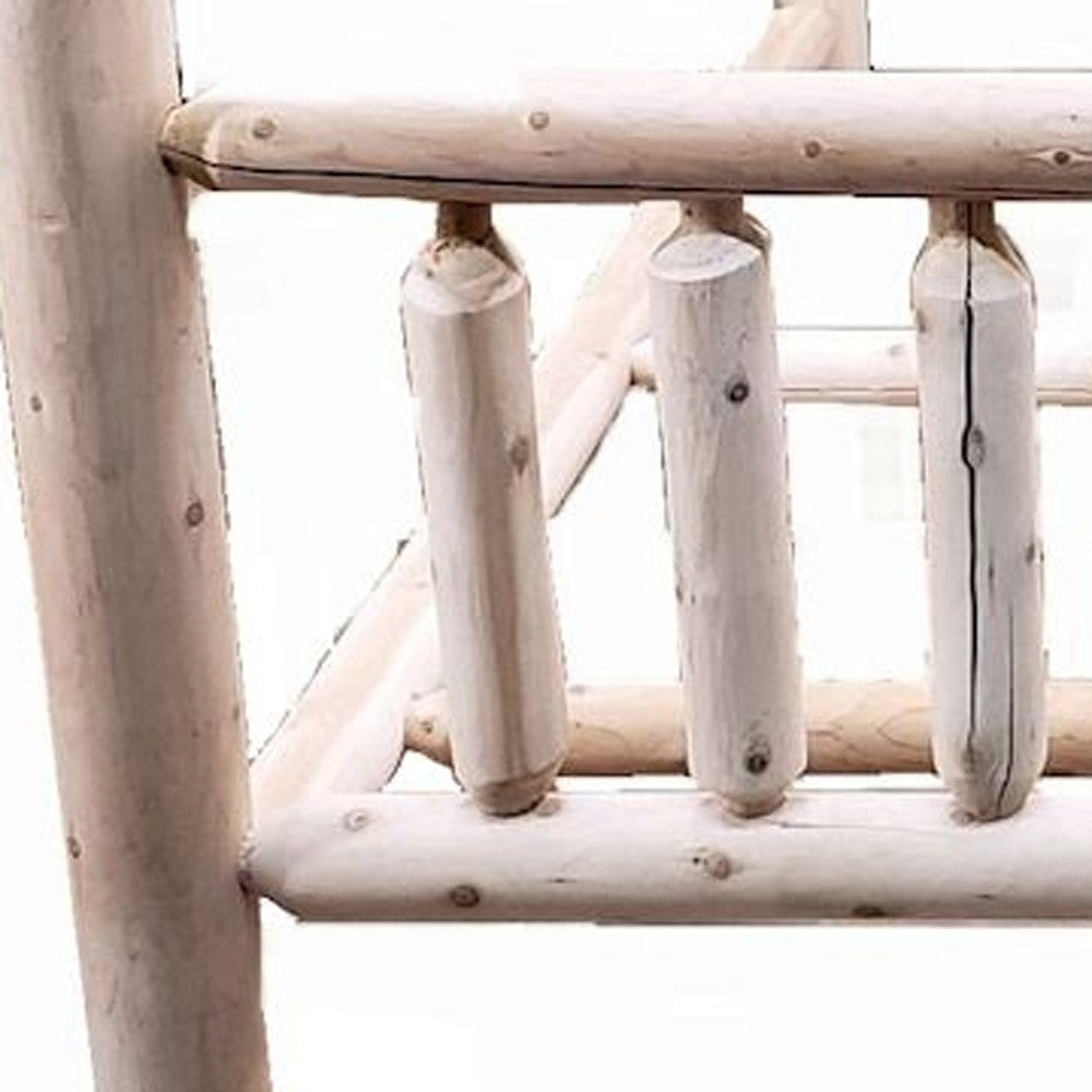 Natural Unfinished Low Post Cedar Log King Bed