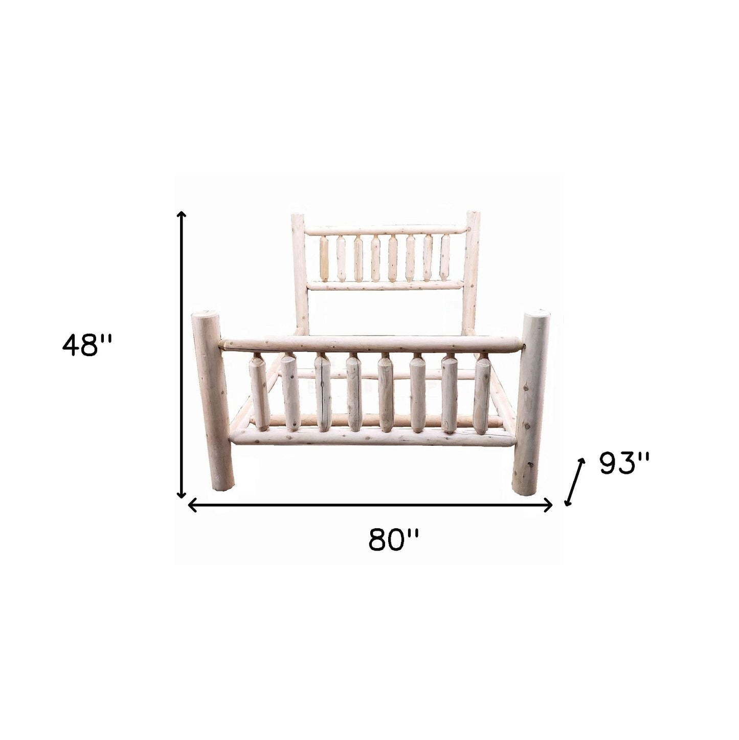 Natural Light Honey Finish Low Post Cedar Log King Bed