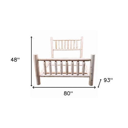 Natural Light Honey Finish Low Post Cedar Log King Bed