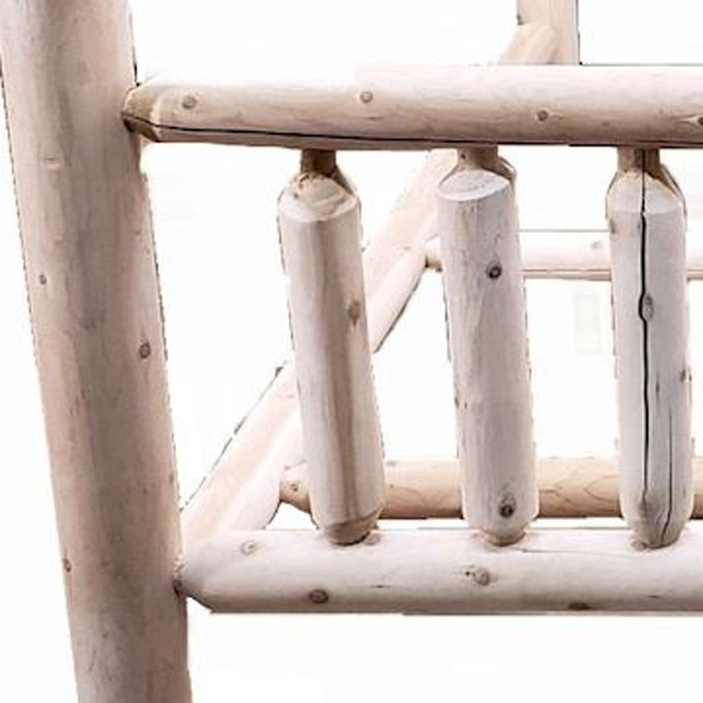 Natural Dark Brown Finish Low Post Cedar Log King Bed