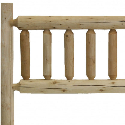 Natural Cedar Log Double Headboard