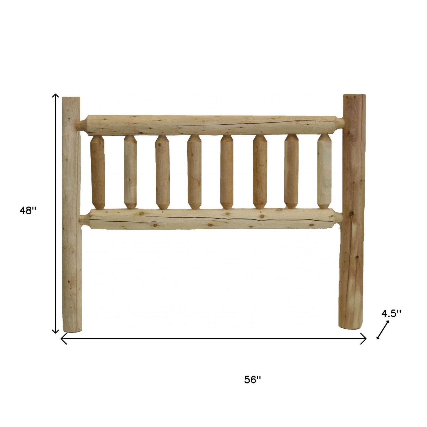 Natural Cedar Log Double Headboard