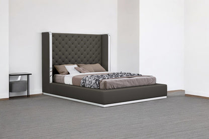 75 X 91 X 60 Dark Grey Queen Bed