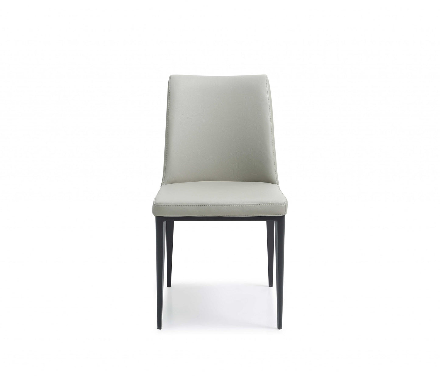 Set of Two Gray and Black Upholstered Faux Leather Dining Side Chairs