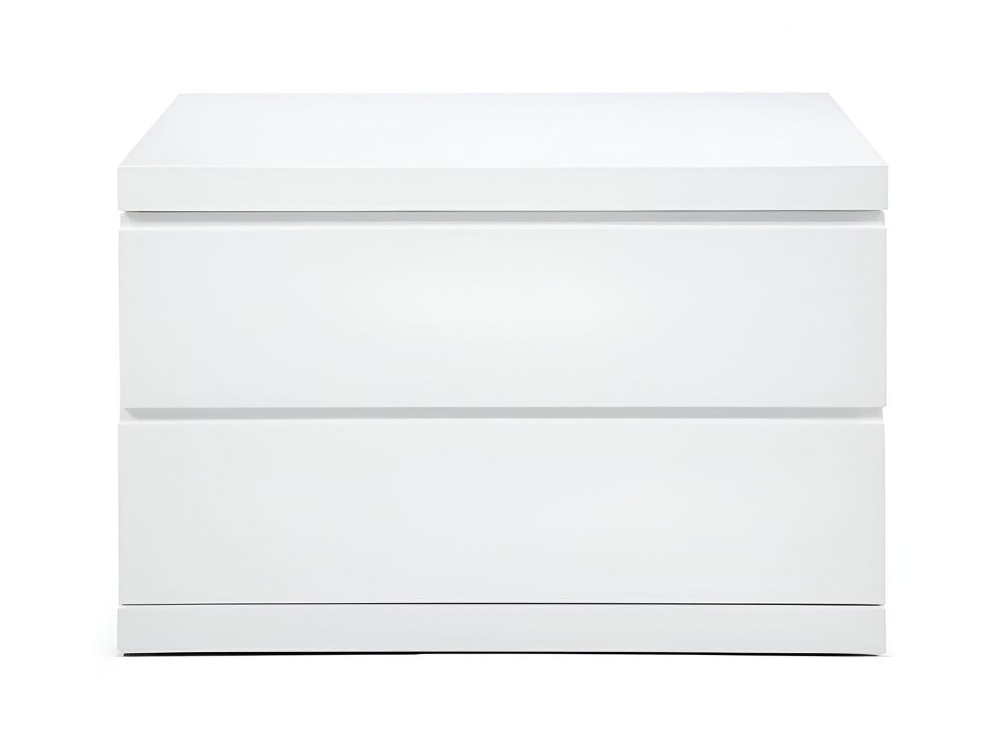 20" White Wood Two Drawer Nightstand