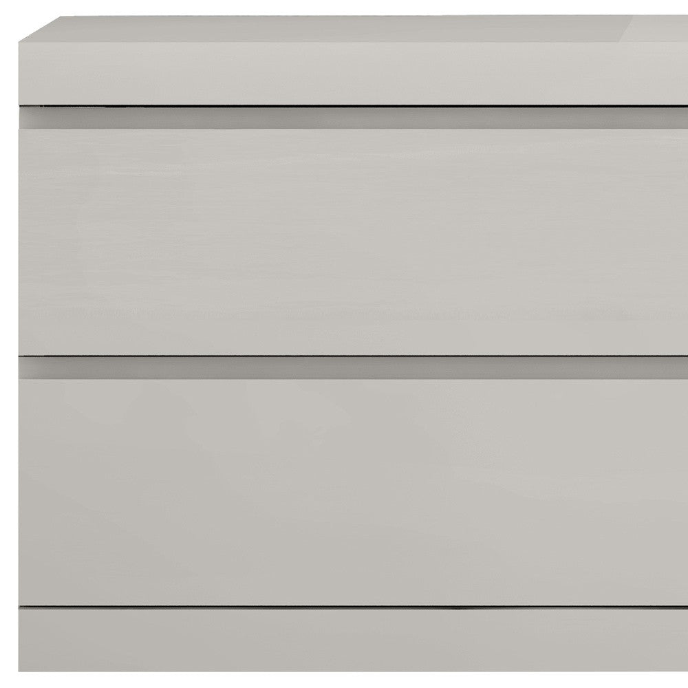 Modern Gray Woodgrain Finish 2 Drawer Nightstand
