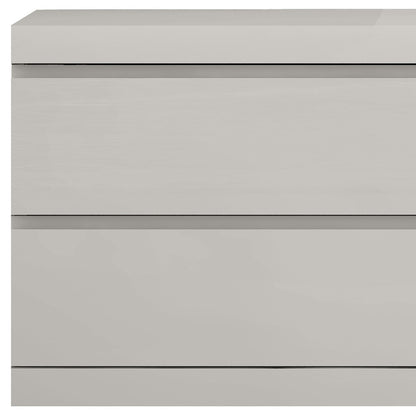 Modern Gray Woodgrain Finish 2 Drawer Nightstand