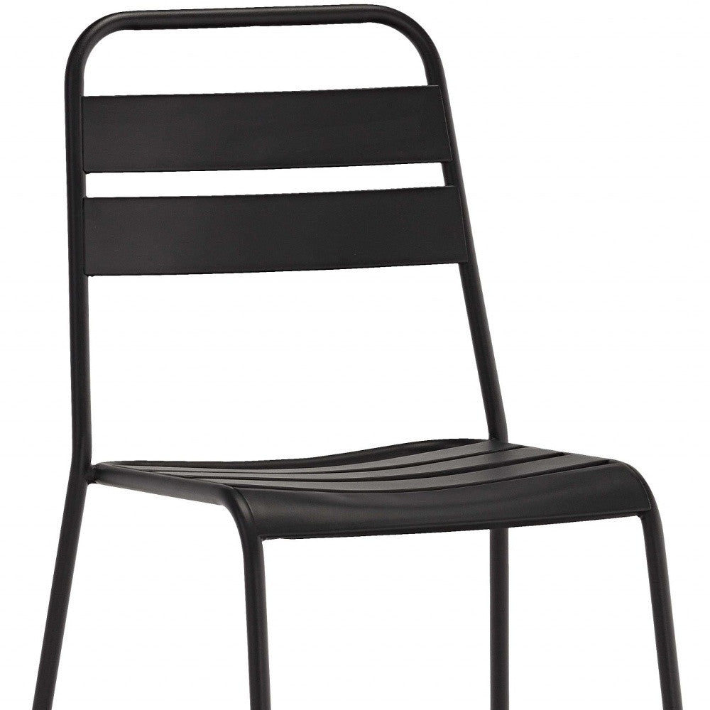 Set of Four Gray Faux Leather Dining Side Chairs