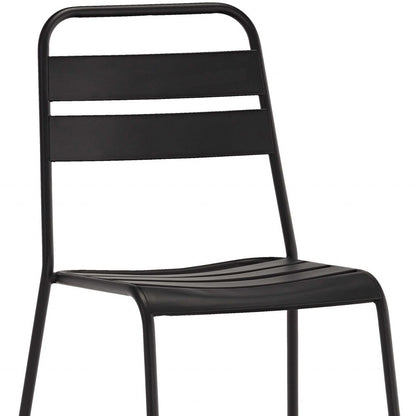 Set of Four Gray Faux Leather Dining Side Chairs