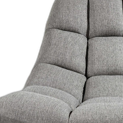 40" Gray and Silver Upholstered Tufted Butterfly Chair