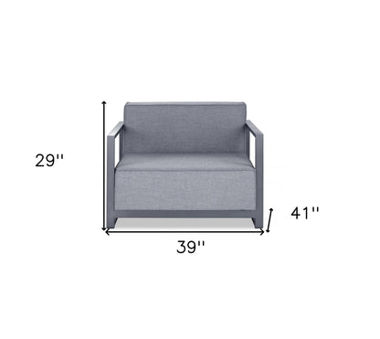 39" Gray Fabric Arm Chair