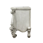 67" Antiqued White Wood Vanity Table With Seven Drawers