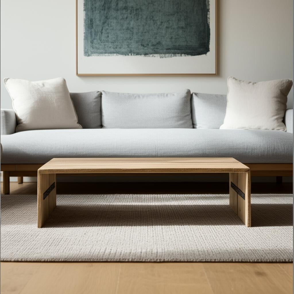 48" Brown Solid Wood Coffee Table