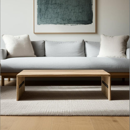 48" Brown Solid Wood Coffee Table