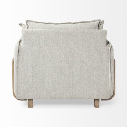 42" Gray and Brown Fabric Club Chair