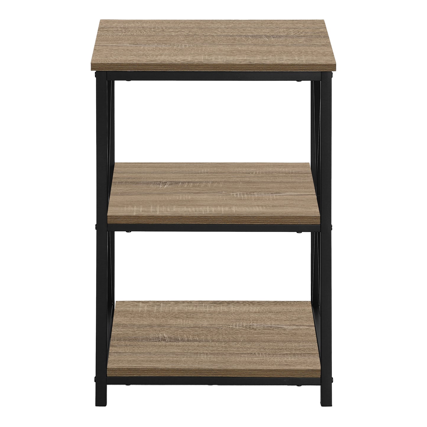 26" Rectangular Dark Taupe Black Metal Accent Table