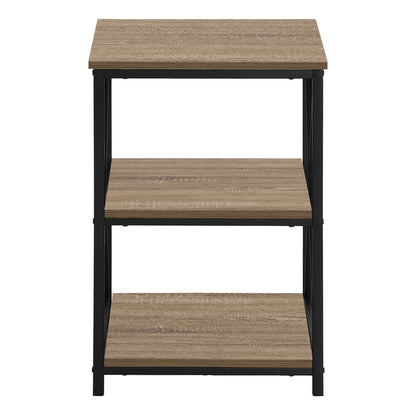 26" Rectangular Dark Taupe Black Metal Accent Table