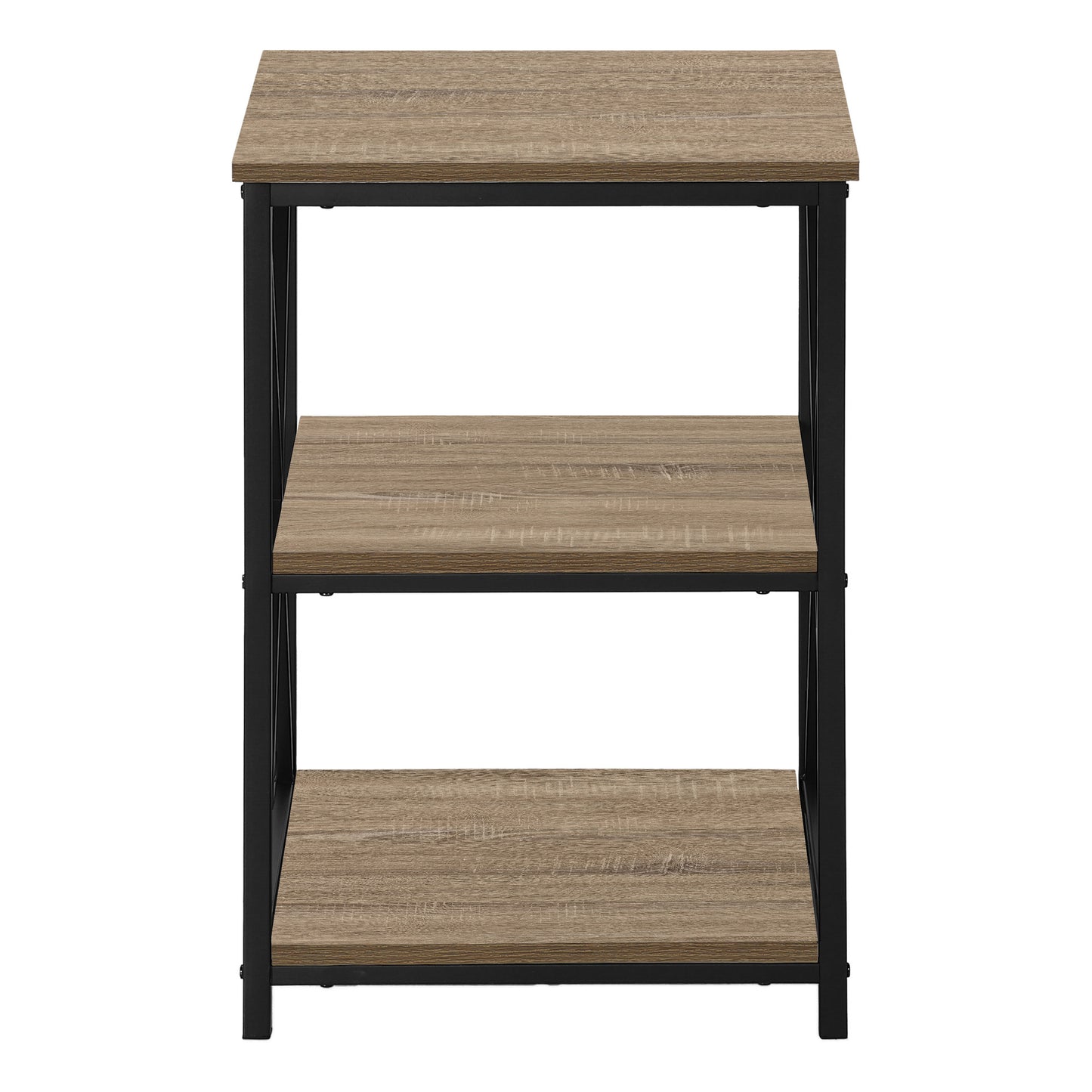 26" Rectangular Dark Taupe Black Metal Accent Table