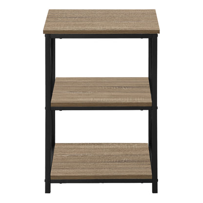 26" Rectangular Dark Taupe Black Metal Accent Table